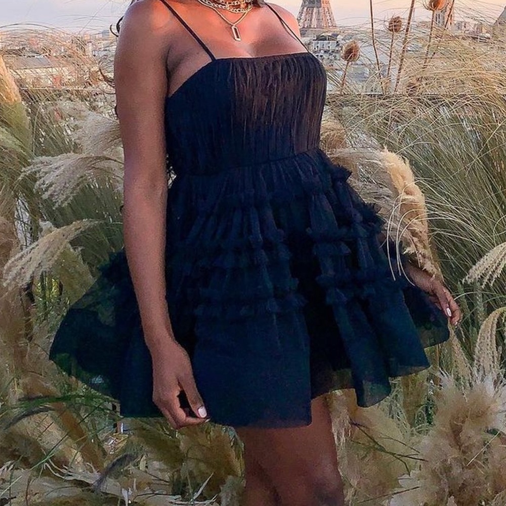 Black tulle dress